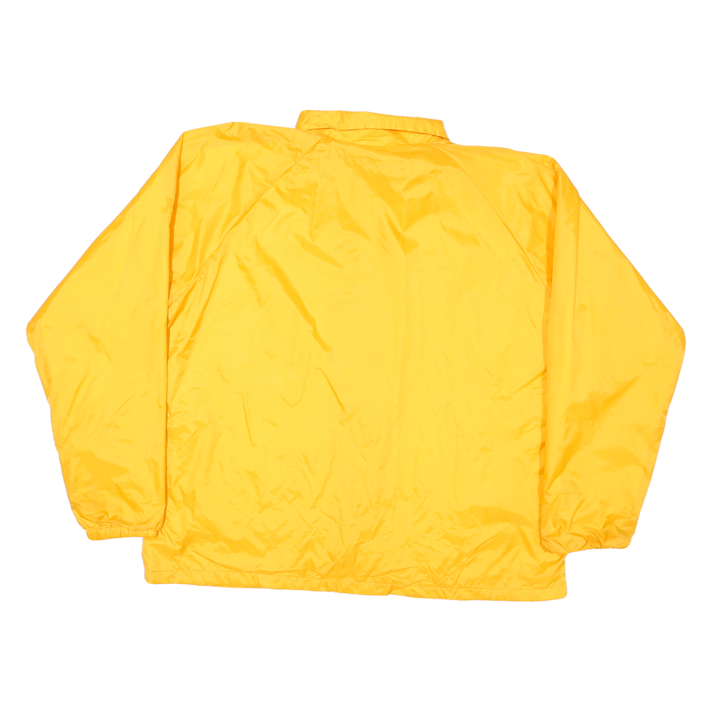 AUGUSTA Mens Yellow Nylon Coach Jacket XL Plain Button Closure Lightweight