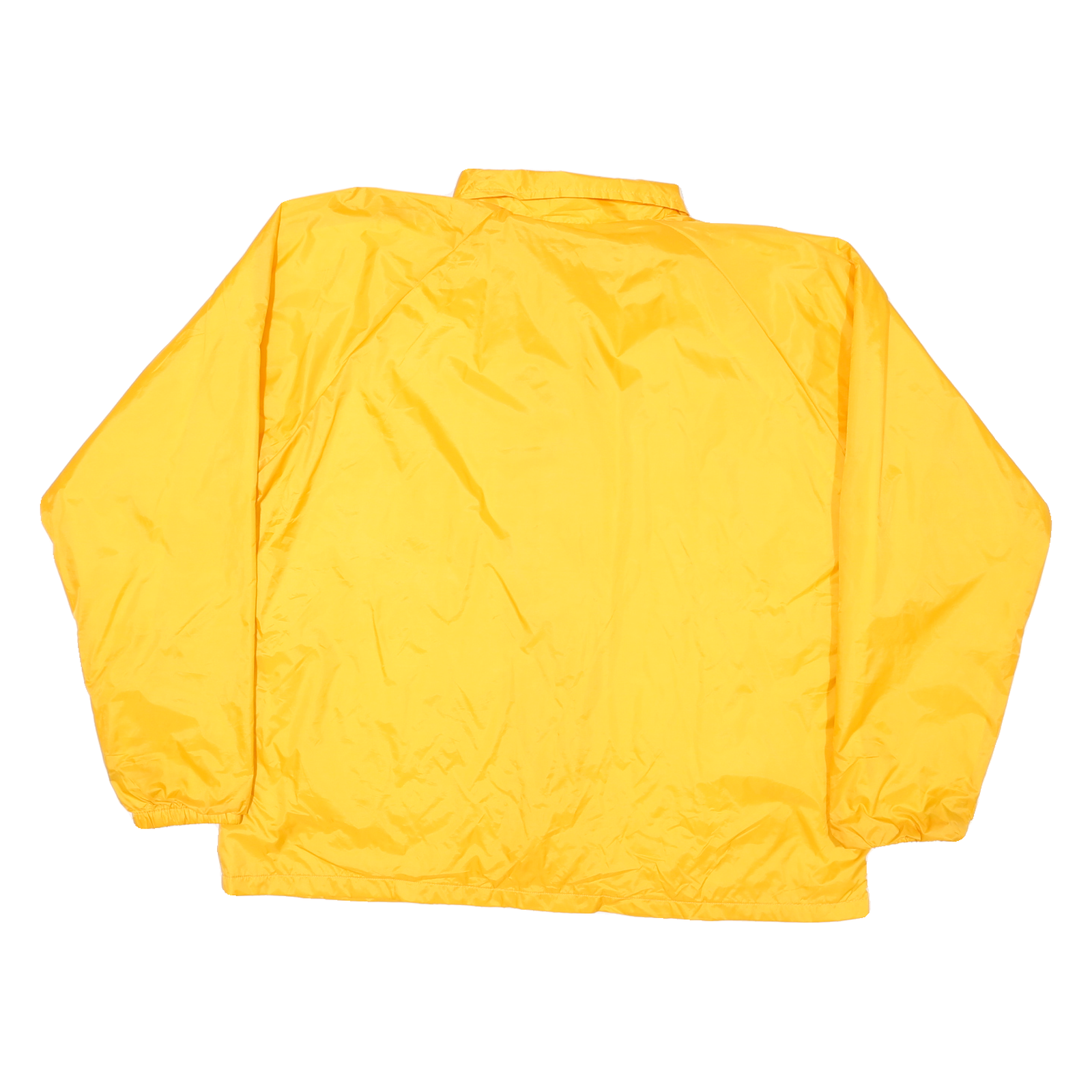 AUGUSTA Mens Yellow Nylon Coach Jacket XL Plain Button Closure Lightweight