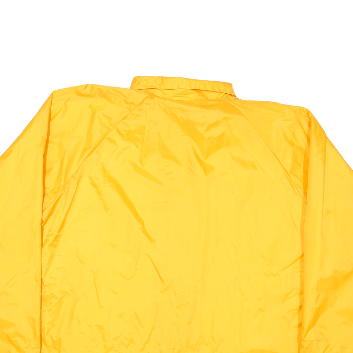 AUGUSTA Mens Yellow Nylon Coach Jacket XL Plain Button Closure Lightweight