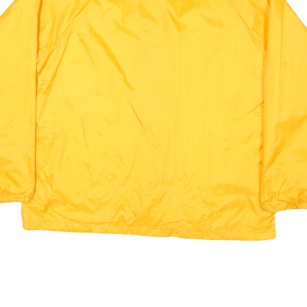 AUGUSTA Mens Yellow Nylon Coach Jacket XL Plain Button Closure Lightweight