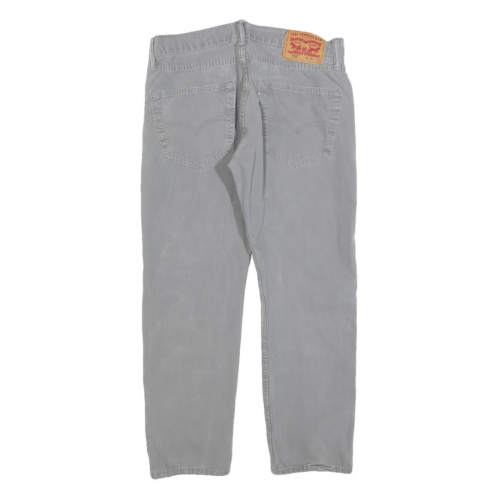 LEVI'S 502 Mens Jeans Grey Regular Straight Denim Medium W31 L26 Cotton Blend