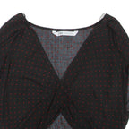 ZARA Womens Cropped Top Black V-Neck Spotted L