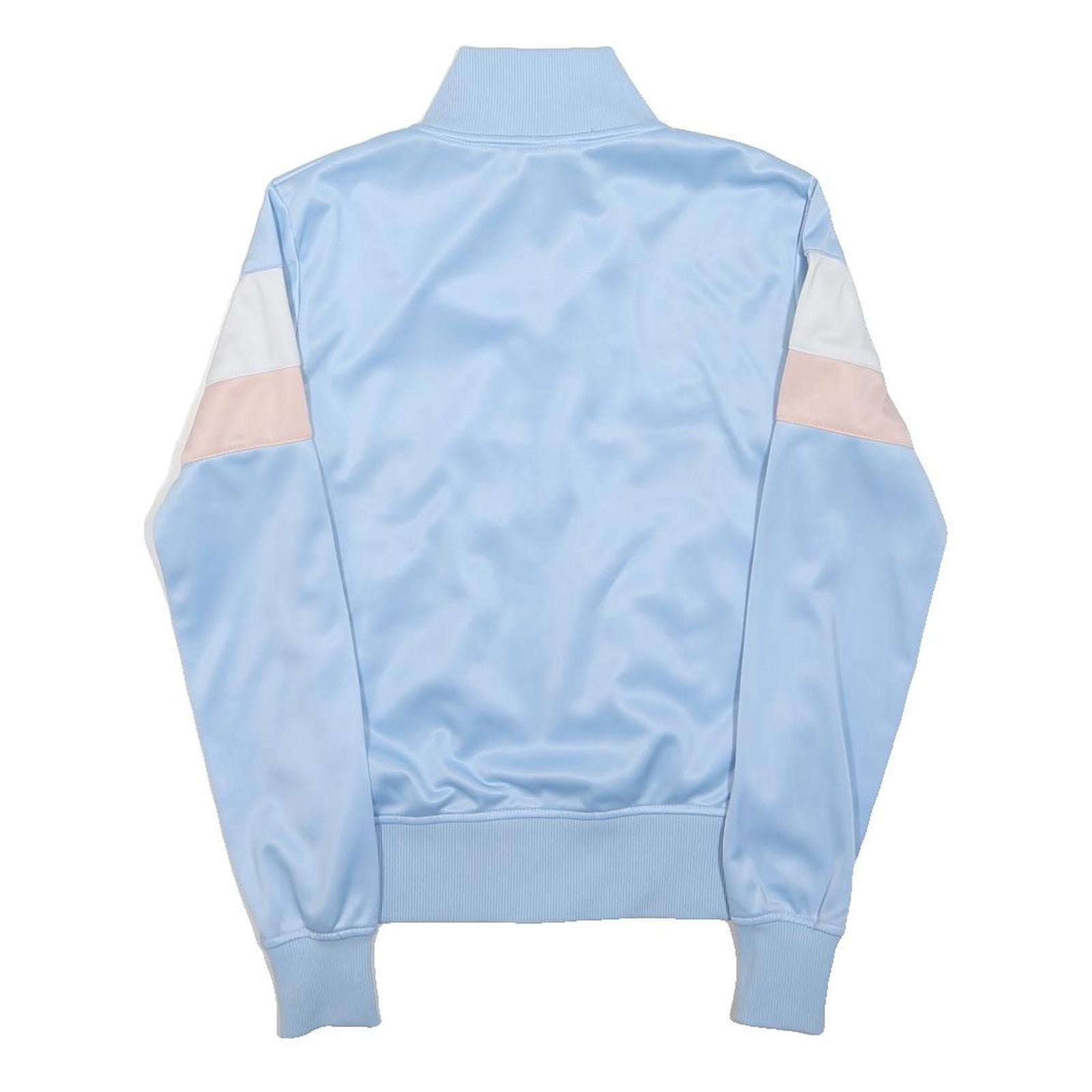 ELLESSE Womens Blue & Pink Track Jacket UK 4 Polyester Zip Sports Casual