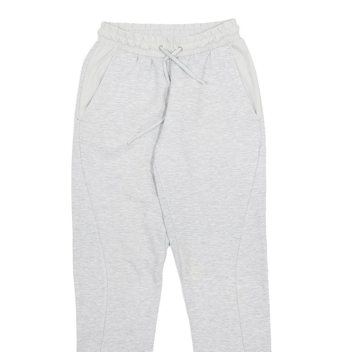 ADIDAS Womens Joggers Light Grey XS W24 L28 Slim Tapered Cotton Blend Drawstring
