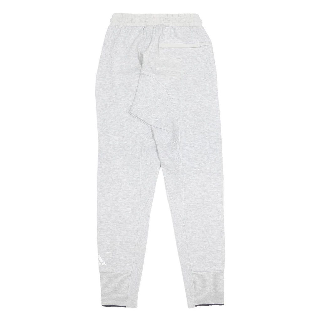 ADIDAS Womens Joggers Light Grey XS W24 L28 Slim Tapered Cotton Blend Drawstring