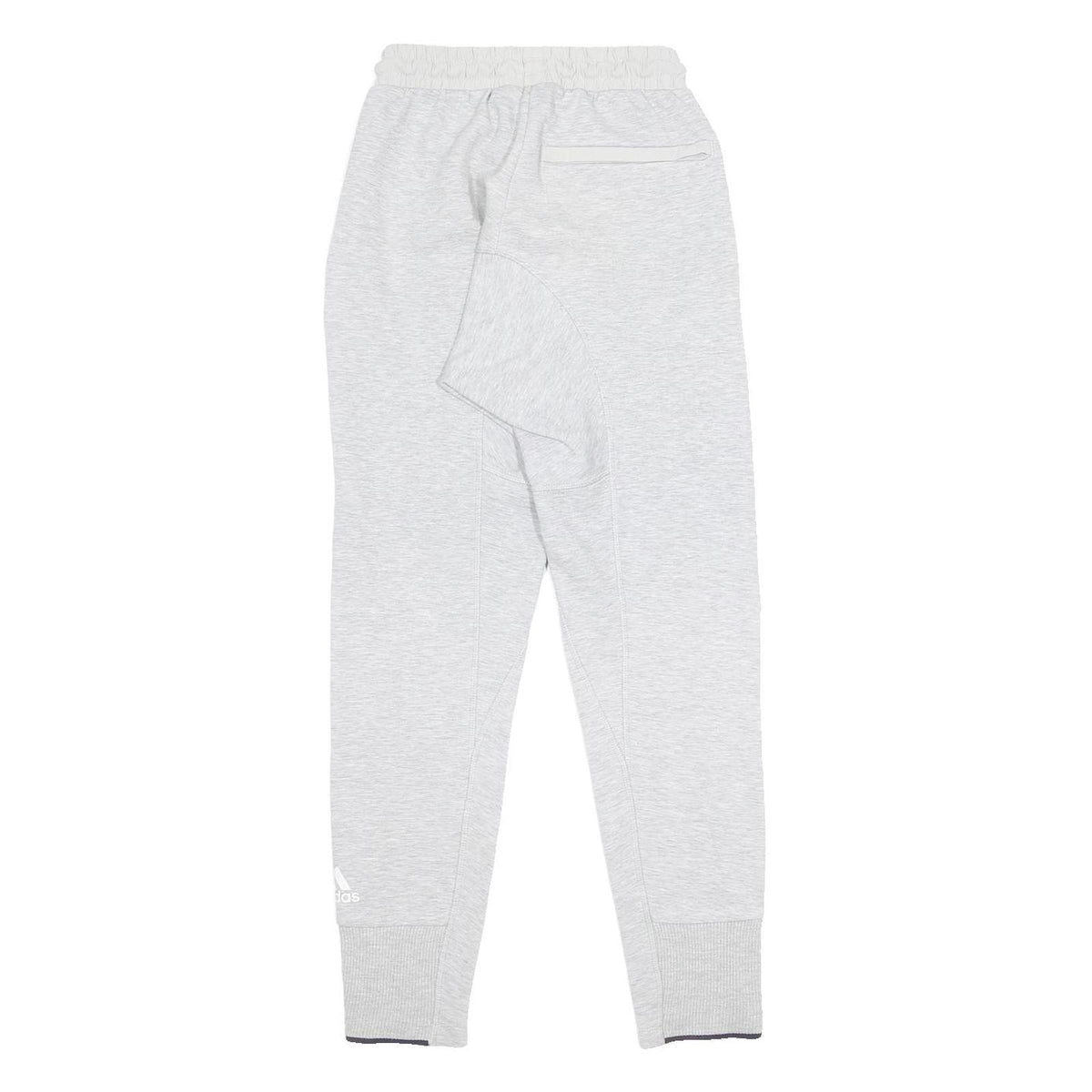 ADIDAS Womens Joggers Light Grey XS W24 L28 Slim Tapered Cotton Blend Drawstring