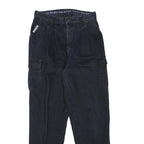 COMPASS Womens Cotton Blend Navy Blue Relaxed Straight Trousers W29 L28 Casual