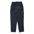 COMPASS Womens Cotton Blend Navy Blue Relaxed Straight Trousers W29 L28 Casual