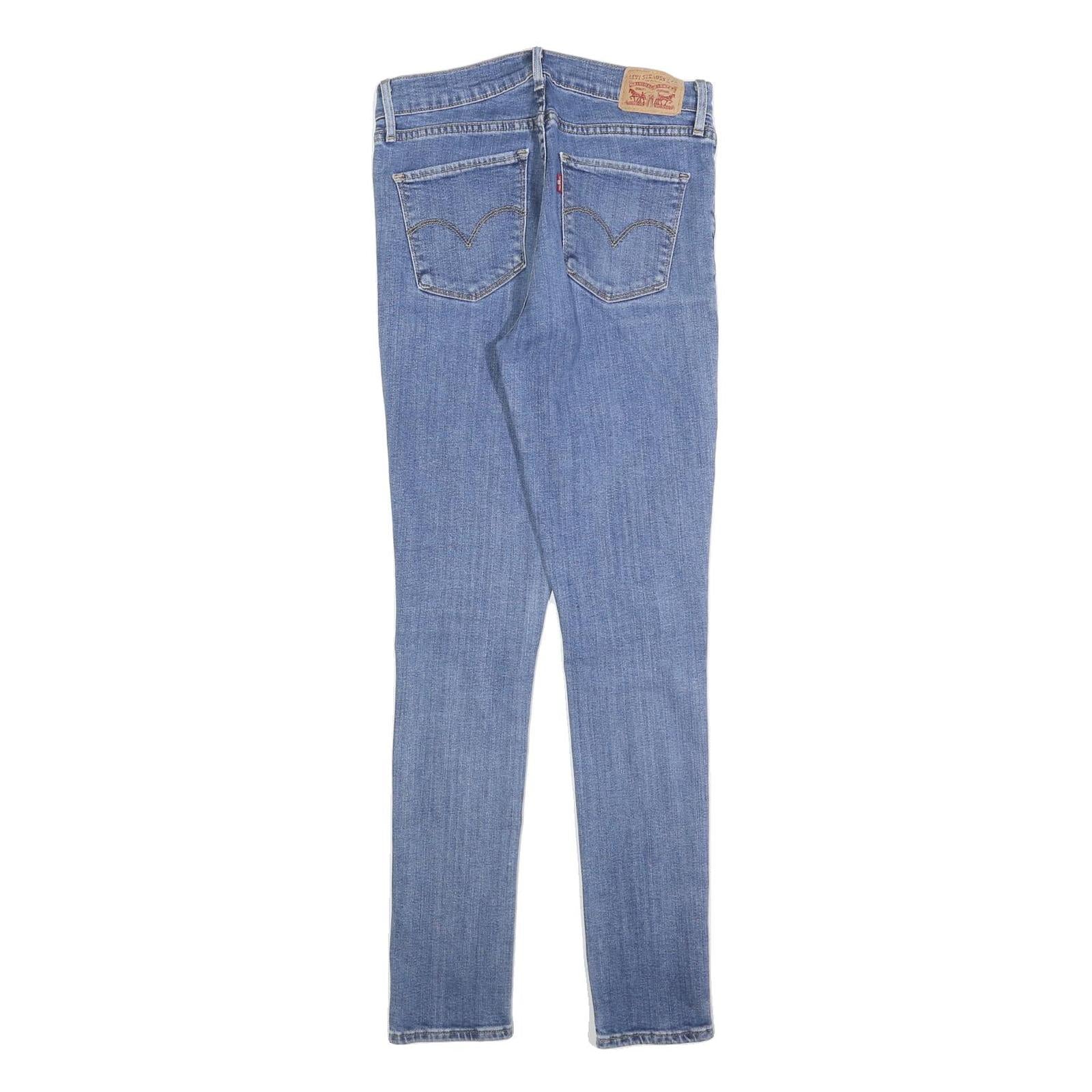LEVI'S Womens Slim Blue Denim Light Wash Jeans W29 L30 Skinny Cotton Blend Zip