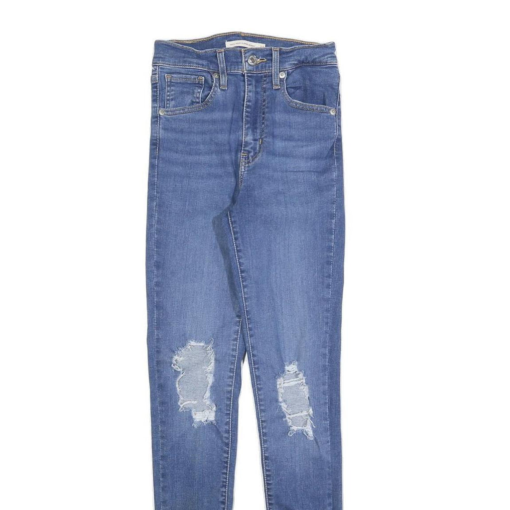 LEVI'S Womens Slim Blue Skinny Denim Light W24 L28 Ripped Distressed Jeans