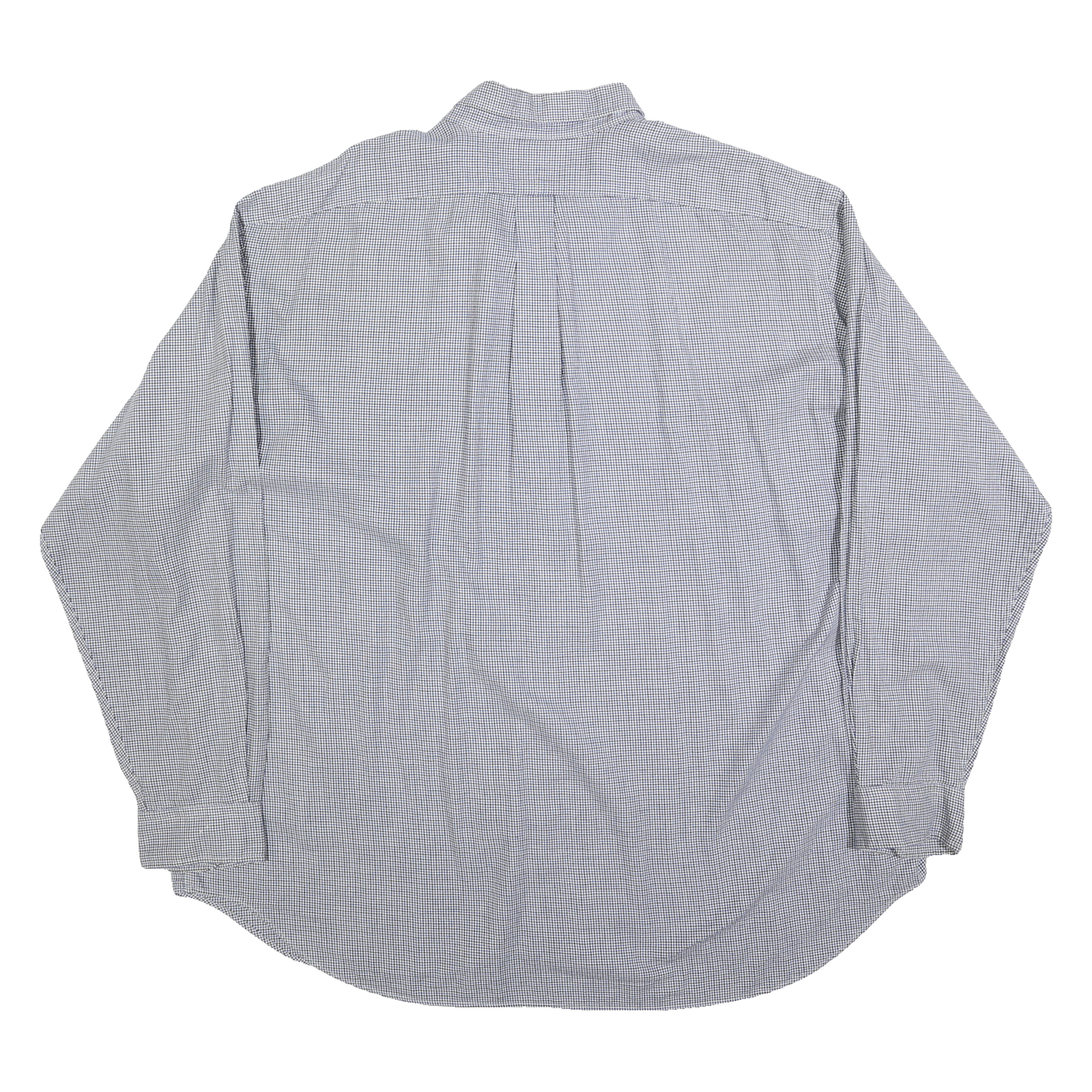 RALPH LAUREN Mens Blue & White Checked Shirt 2XL Button-Down Long Sleeve Cotton