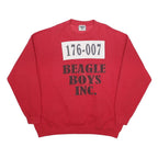 LEE Mens Red Beagle Boys Inc. Crew Neck 2XL Cotton Blend Sweatshirt