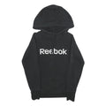 REEBOK Womens Black Hoodie S Cotton Blend Pullover Casual Sportswear