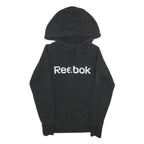 REEBOK Womens Black Hoodie S Cotton Blend Pullover Casual Sportswear