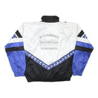 TRO Mens Blue & Black White Zip Jacket L Polyester Retro Sports Casual