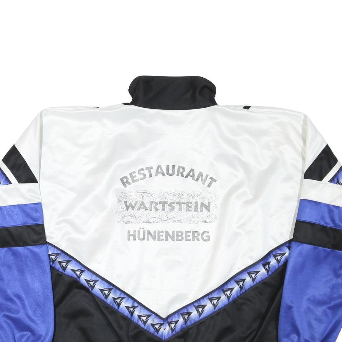 TRO Mens Blue & Black White Zip Jacket L Polyester Retro Sports Casual