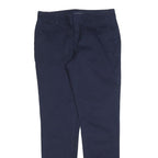 TOMMY HILFIGER Womens Cotton Blend Navy Slim Straight Trousers W28 L30 Chinos