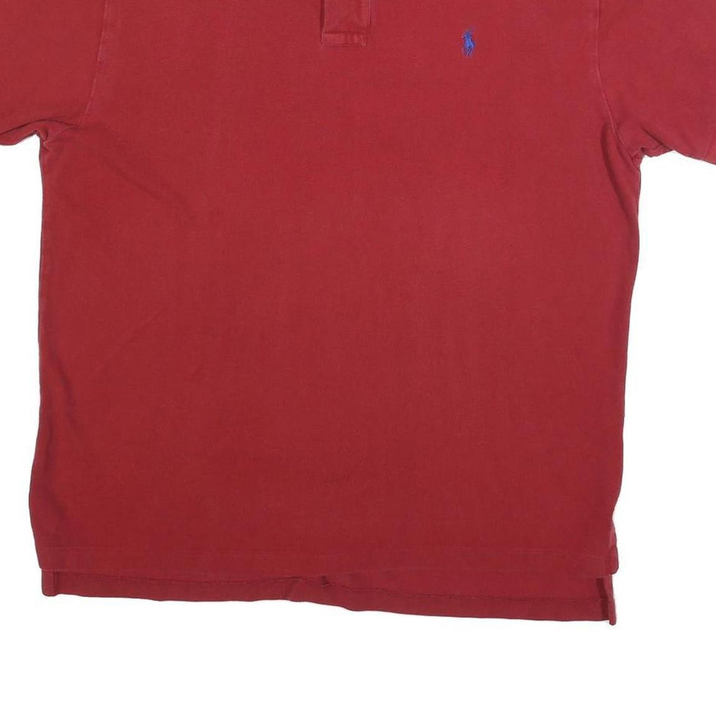 POLO RALPH LAUREN Mens Red Blue Pony Logo Short Sleeve Polo Shirt XL Cotton