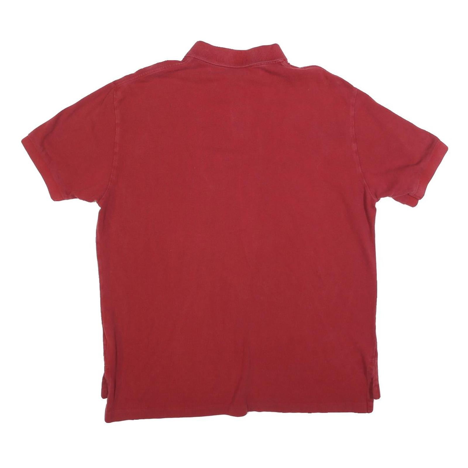 POLO RALPH LAUREN Mens Red Blue Pony Logo Short Sleeve Polo Shirt XL Cotton