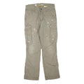 CARHARTT Mens Cotton Blend Beige Regular Fit Cargo Trousers W30 L30 Workwear