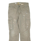 CARHARTT Mens Cotton Blend Beige Regular Fit Cargo Trousers W30 L30 Workwear