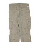 CARHARTT Mens Cotton Blend Beige Regular Fit Cargo Trousers W30 L30 Workwear