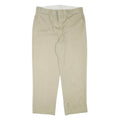 DICKIES Mens Cotton Blend Beige Regular Fit Straight Leg Trousers W37 L29