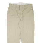 DICKIES Mens Cotton Blend Beige Regular Fit Straight Leg Trousers W37 L29