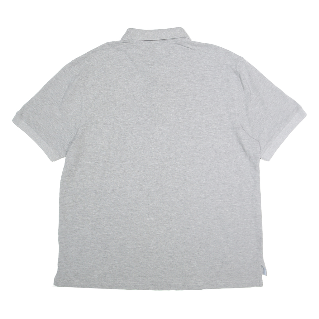 CHAPS Mens Grey Polo Shirt XL Cotton Blend Short Sleeve Plain Classic Logo