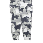 JENNYFER Womens Cotton Blend Grey Camouflage Regular Fit Cargo Trousers W24 L25