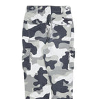 JENNYFER Womens Cotton Blend Grey Camouflage Regular Fit Cargo Trousers W24 L25