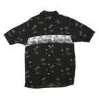 KNIGHTSBRIDGE Mens Black & Blue Palm Tree Print Shirt S Cotton Blend Hawaiian
