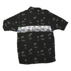 KNIGHTSBRIDGE Mens Black & Blue Palm Tree Print Shirt S Cotton Blend Hawaiian