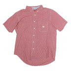 CHAPS Mens Red Check Shirt L Button Down Casual Summer Cotton