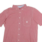 CHAPS Mens Red Check Shirt L Button Down Casual Summer Cotton