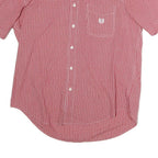 CHAPS Mens Red Check Shirt L Button Down Casual Summer Cotton