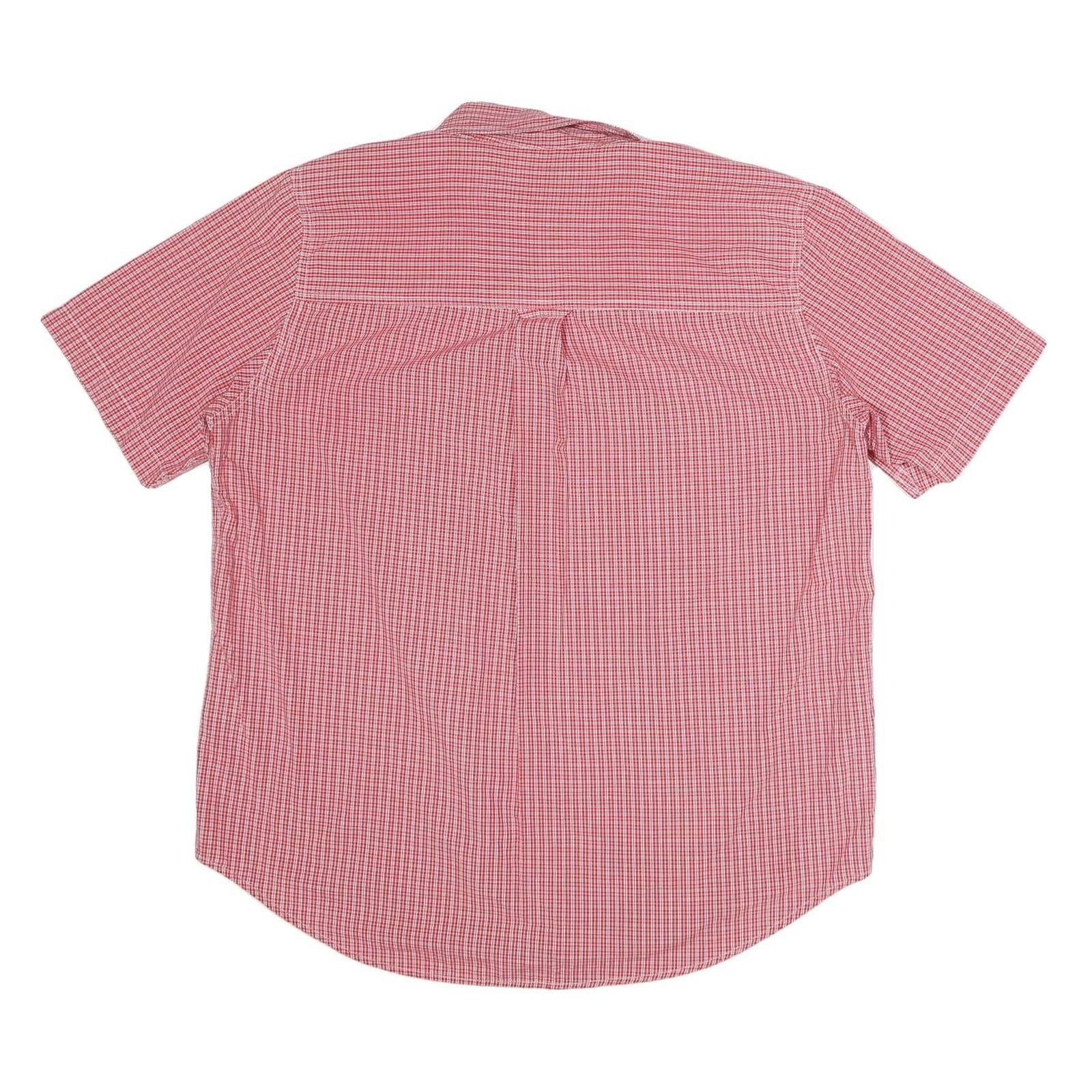 CHAPS Mens Red Check Shirt L Button Down Casual Summer Cotton