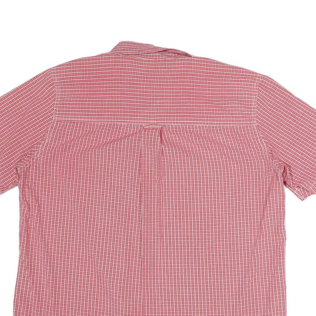 CHAPS Mens Red Check Shirt L Button Down Casual Summer Cotton
