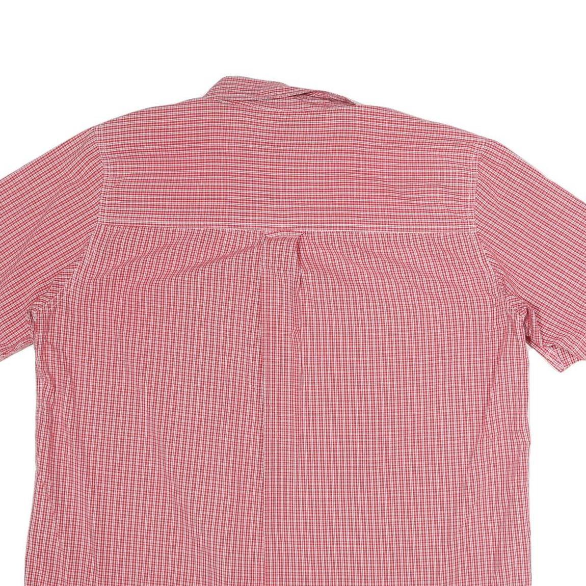 CHAPS Mens Red Check Shirt L Button Down Casual Summer Cotton