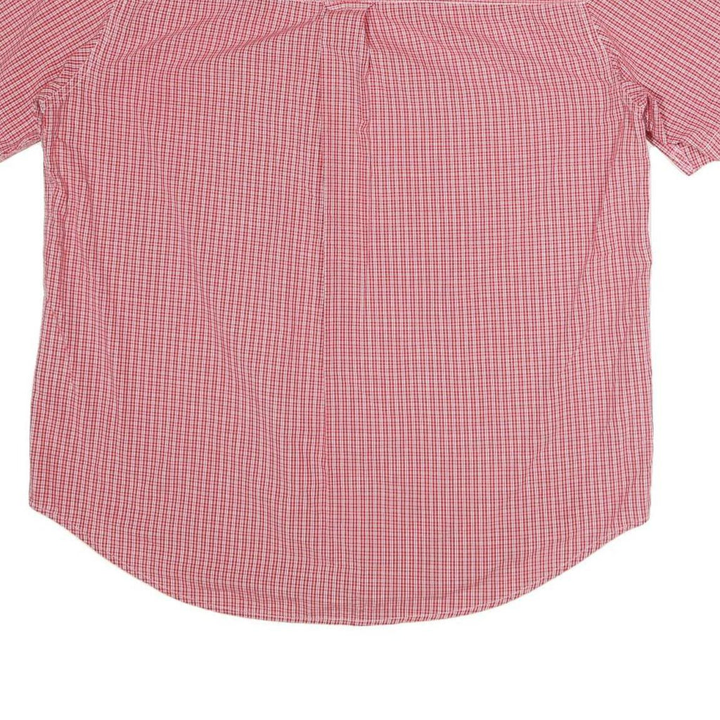 CHAPS Mens Red Check Shirt L Button Down Casual Summer Cotton