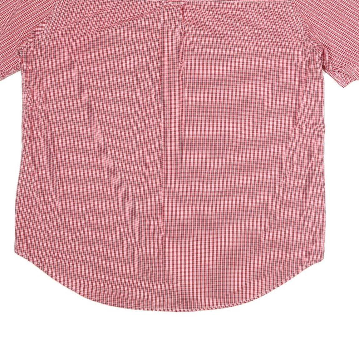 CHAPS Mens Red Check Shirt L Button Down Casual Summer Cotton