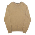 NAUTICA Mens Beige Cotton Blend Patterned V-Neck Basic Knit Jumper XL Casual