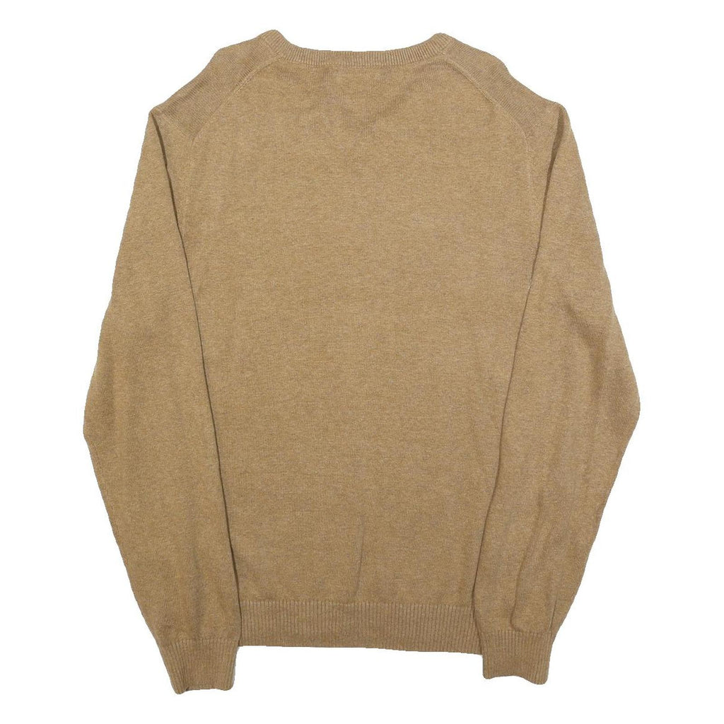 NAUTICA Mens Beige Cotton Blend Patterned V-Neck Basic Knit Jumper XL Casual