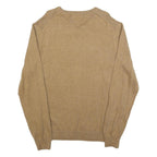 NAUTICA Mens Beige Cotton Blend Patterned V-Neck Basic Knit Jumper XL Casual