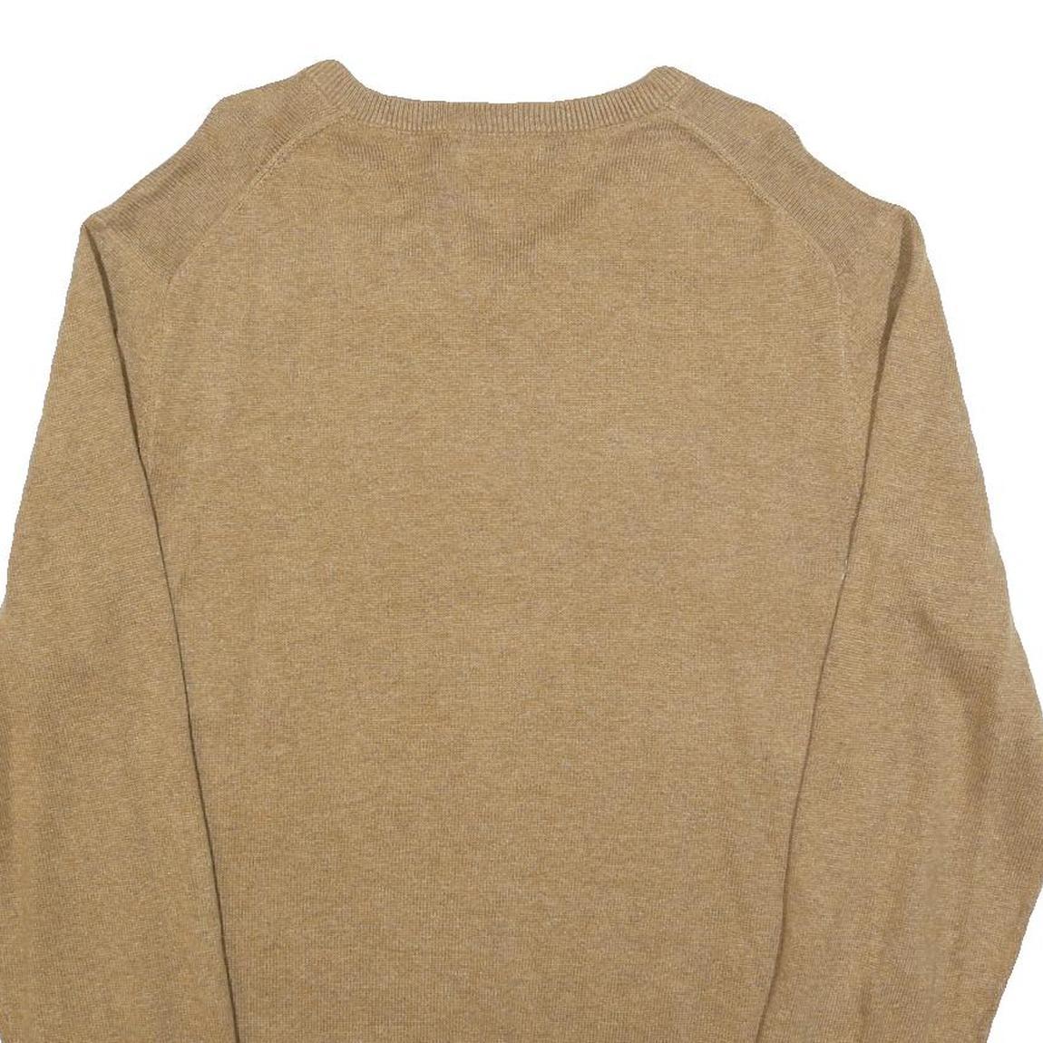 NAUTICA Mens Beige Cotton Blend Patterned V-Neck Basic Knit Jumper XL Casual