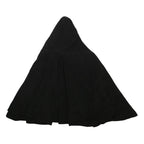 DENTS Womens Black Faux Fur Trim Cape Jacket L Polyester Plain Hooded