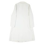 Womens White Button Jacket M Polyester Blend Plain Classic Tailored Fit