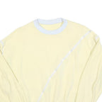 Womens Cream & White Sweatshirt M Cotton Blend Crew Neck Casual Pullover