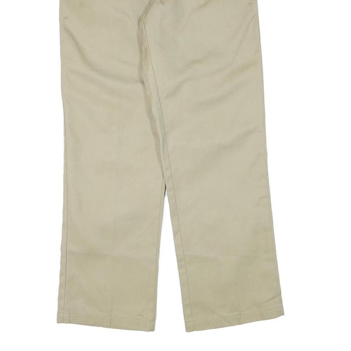 DICKIES Mens Regular Fit Beige Cotton Blend Zip Trousers W32 L30 Classic