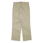 DICKIES Mens Regular Fit Beige Cotton Blend Zip Trousers W32 L30 Classic